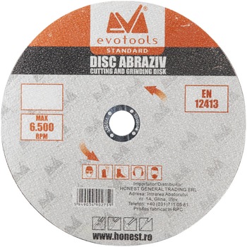Disc Abraziv A36 Metal EvoTools, Diametru 230 mm, Grosime 6.4 mm Disc Abraziv A36 Metal EvoTools, Diametru 230 mm, Grosime 6.4 mm