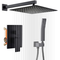 sistem de dus model incastrat cap de dus ploaie 30x30 cm fabricat integral din metal de calitate  set de dus complet  negru mat ej-products imagen 12_0_
0
