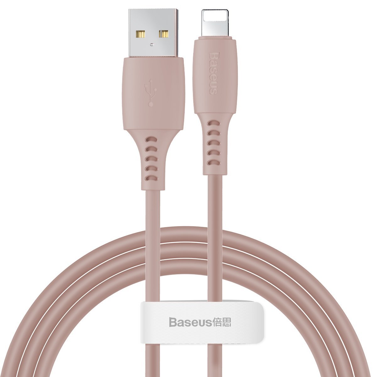 Cablu de date Baseus Colourful, USB To Lightning (iPhone), 2.4A, 1.2 m, Roz