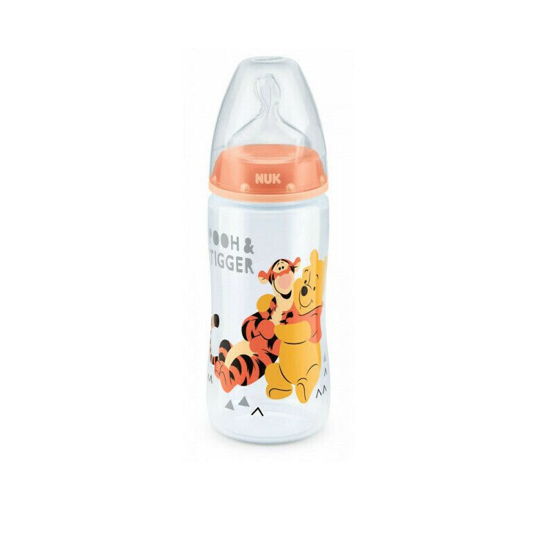 Biberon Nuk, First Choice+, 0-6 luni, 300ml, Winnie si prietenii, portocaliu