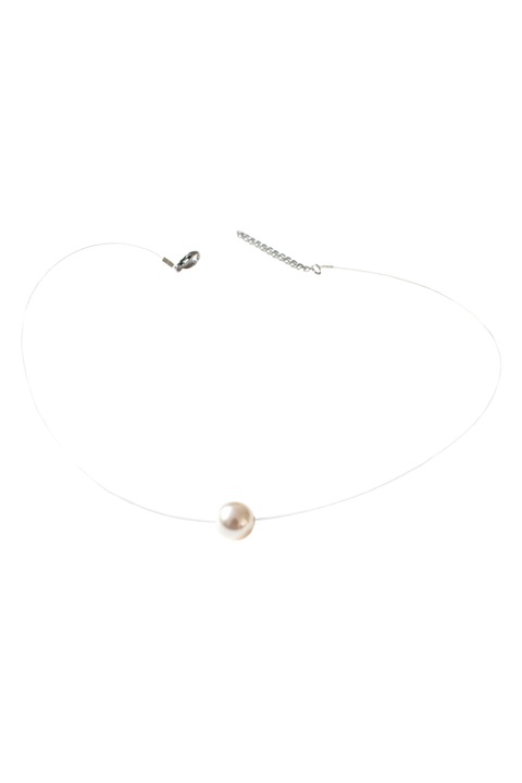 Choker transparent, perla, 8mm