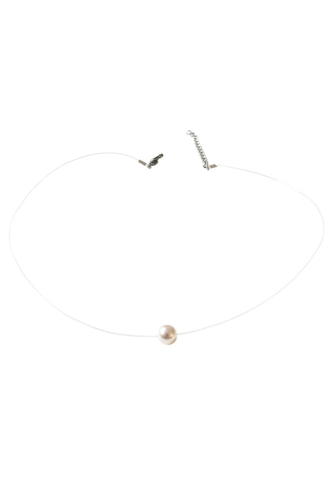 Choker transparent, perla, 6mm