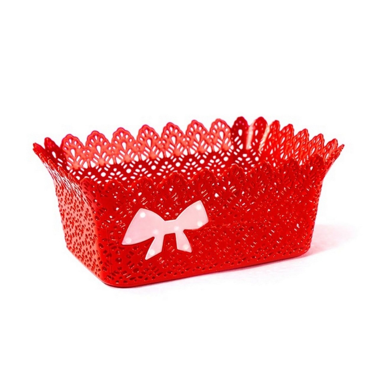 Fructiera din plastic, rosu,dimensiune 25x18x10 cm