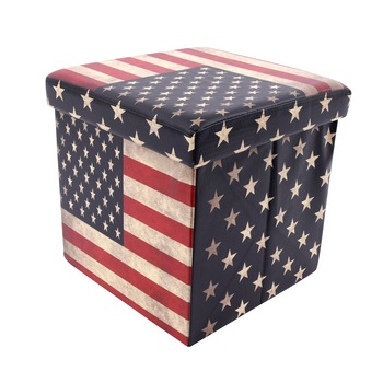 Taburet USA tip cub, cu spatiu depozitare, pliabil, patrat, imitatie piele multicolora, 38 x 38 x 38 cm Taburet USA tip cub, cu spatiu depozitare, pliabil, patrat, imitatie piele multicolora, 38 x 38 x 38 cm