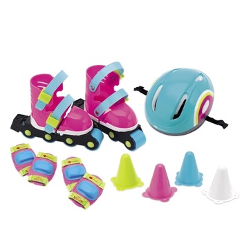 Set patine cu rotile, Imaginarium, Rolling set Pink, cu accesorii de protectie, cu reglaj de marime, Roz - Multicolor, 3 - 6 ani Set patine cu rotile, Imaginarium, Rolling set Pink, cu accesorii de protectie, cu reglaj de marime, Roz - Multicolor, 3 - 6 ani