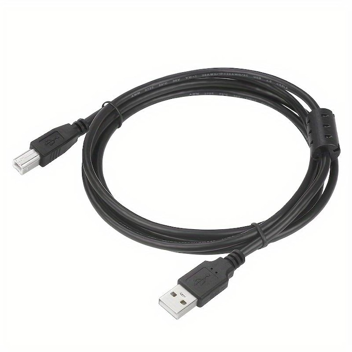 Cablu USB pentru imprimanta, USB 2.0 A-B 1,5m lungime, bobine antiparaziti