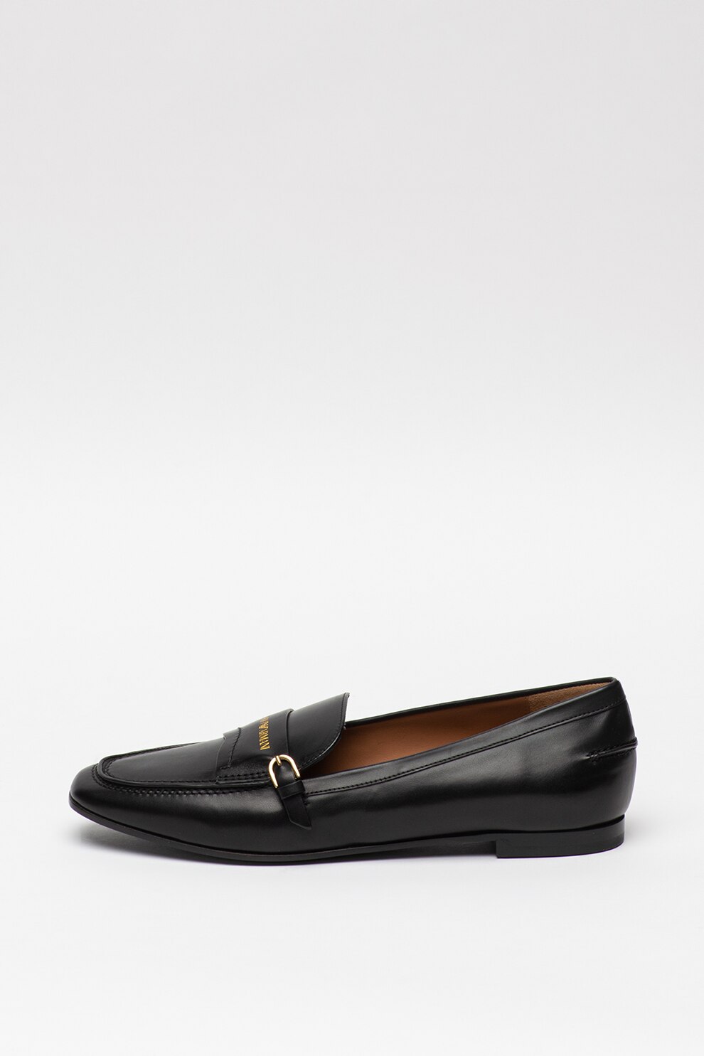 Emporio Armani, Pantofi loafer de piele, Negru, 40