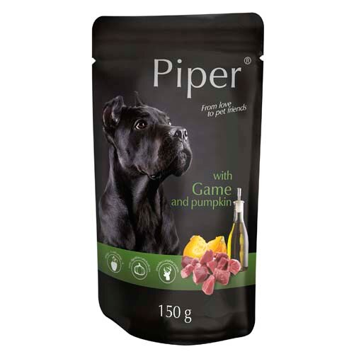 Mancare pentru caini Piper, Adult, 150 g, Aroma de vanat