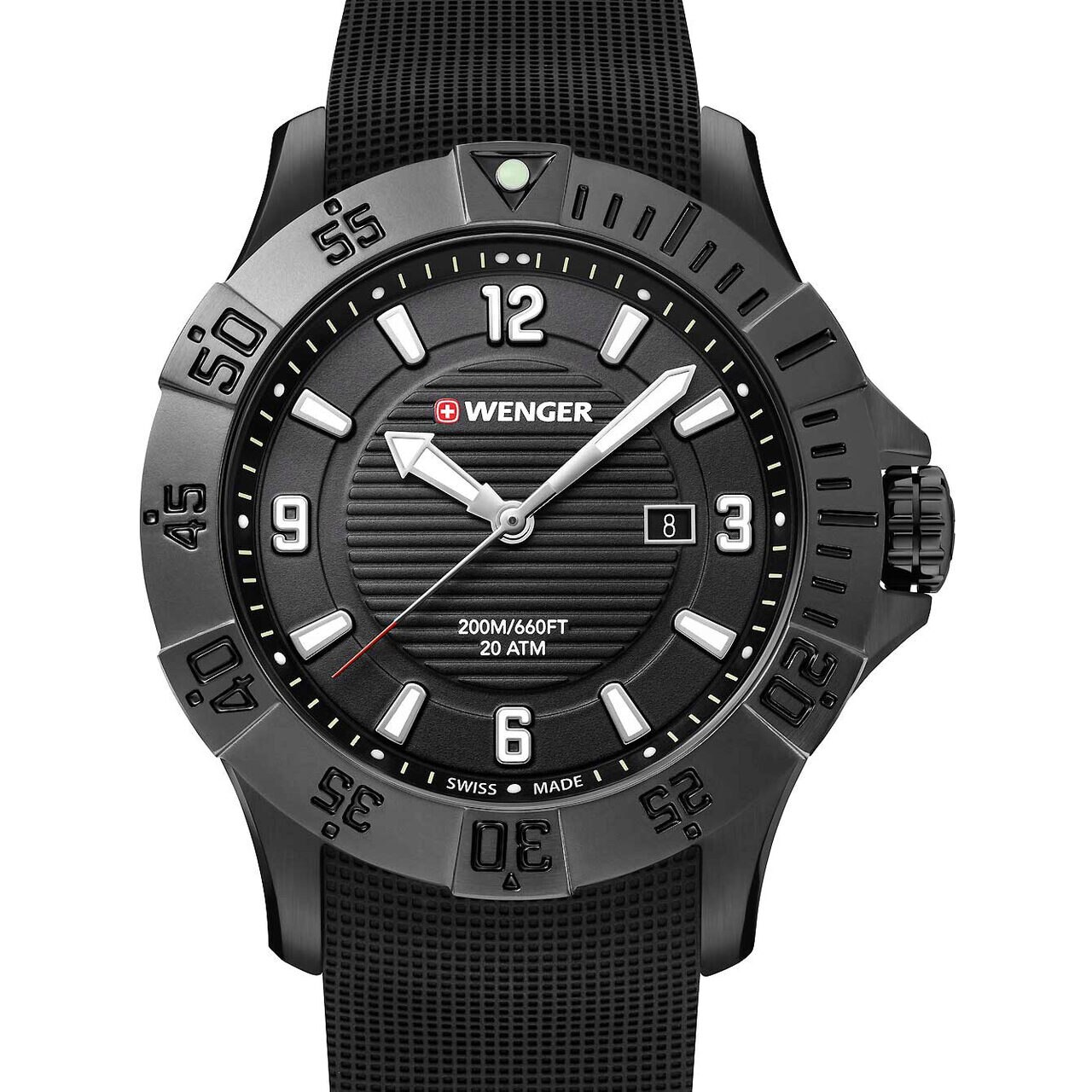 Ceas barbatesc Wenger 01.0641.134, Quartz, 43mm, 20ATM, Negru