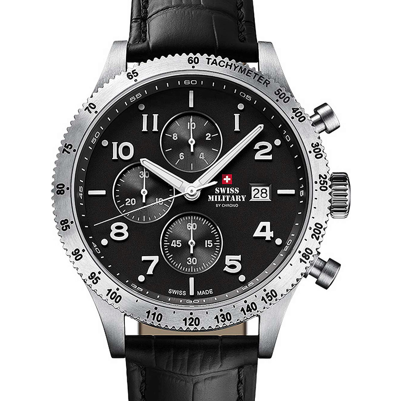 Ceas barbatesc Swiss Military SM34084.05, Quartz, 42mm, 10ATM, Argintiu