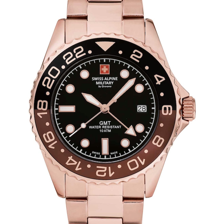Ceas barbatesc Swiss Military 7052.1164, Quartz, 42mm, 10ATM, Auriu