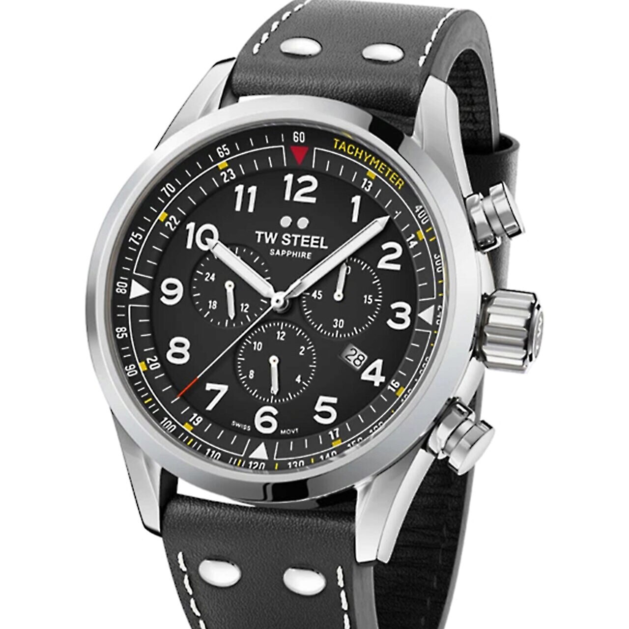Ceas barbatesc Tw-Steel SVS202, Quartz, 48mm, 10ATM, Argintiu