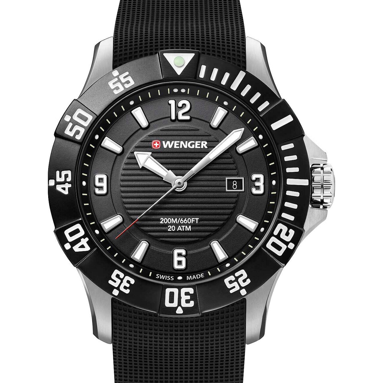 Ceas barbatesc Wenger 01.0641.132, Quartz, 43mm, 20ATM, Argintiu