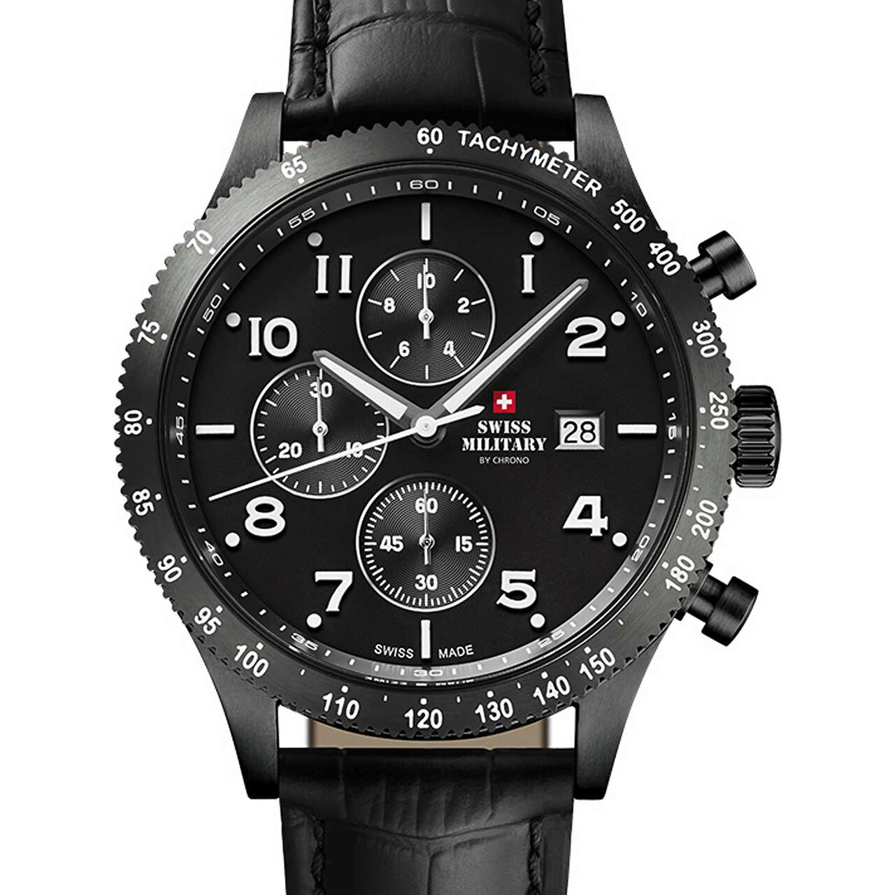 Ceas barbatesc Swiss Military SM34084.07, Quartz, 42mm, 10ATM, Negru