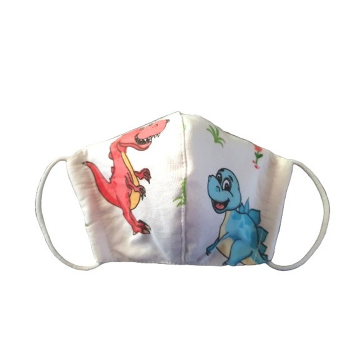 Masca ANALUCA de protectie in 4 straturi cu filtru pentru copii, model anatomic, dinozauri
