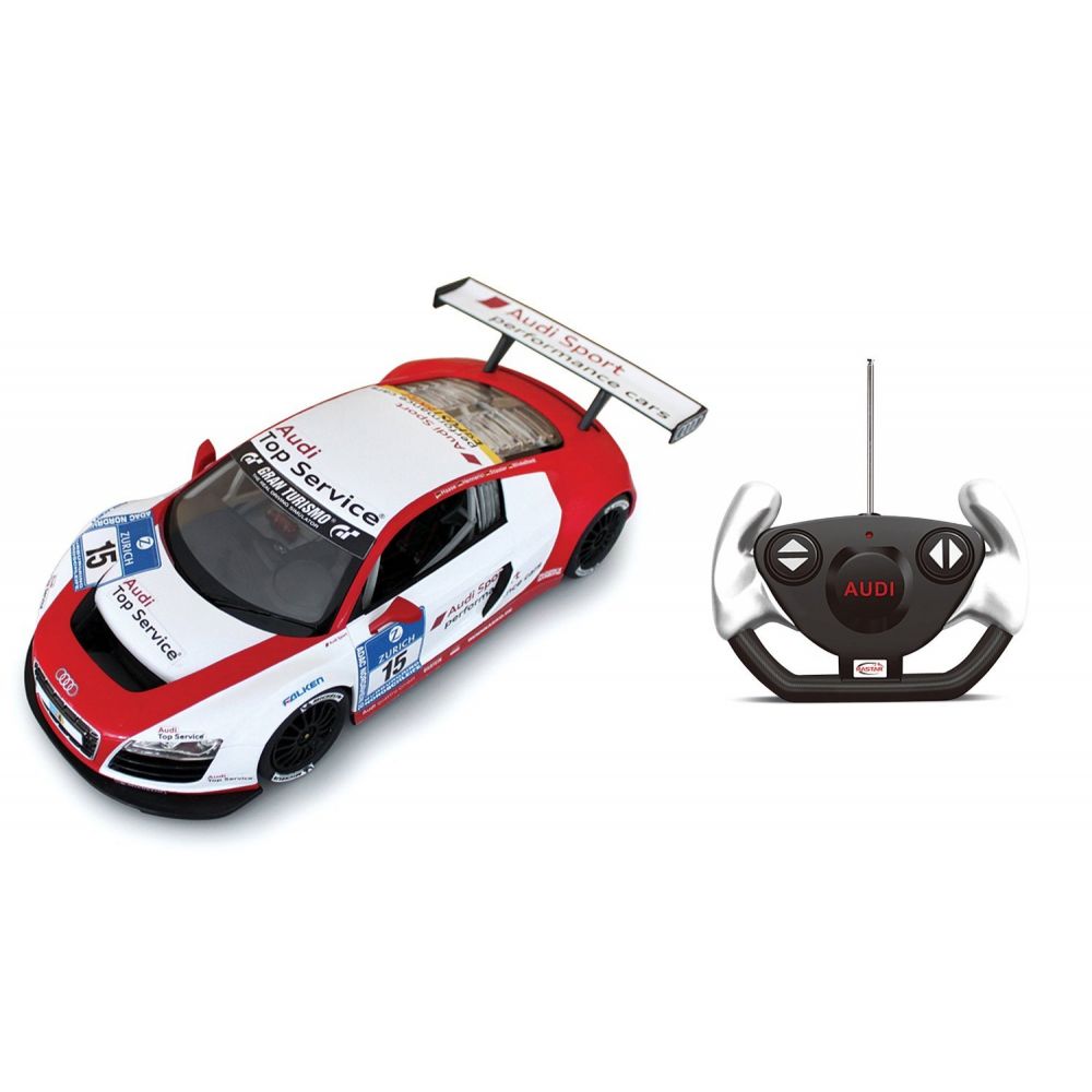Set Masina cu telecomanda Rastar Audi R8, 1:14, Alb