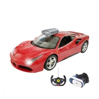 Set Masina cu telecomanda si ochelari VR Rastar Ferrari 488 GTV, RC, 1:14, Rosu