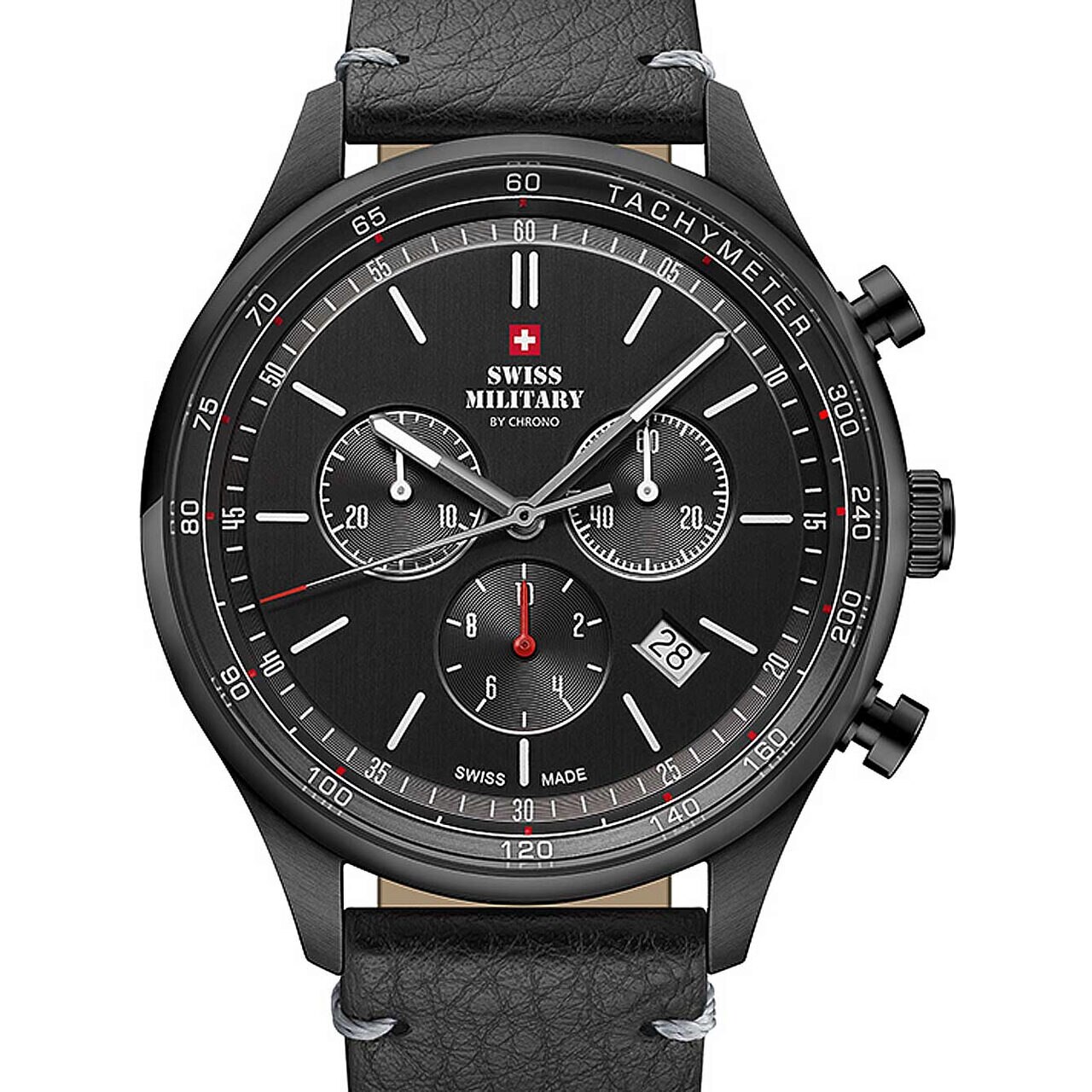 Ceas barbatesc Swiss Military SM34081.10, Quartz, 42mm, 10ATM, Negru