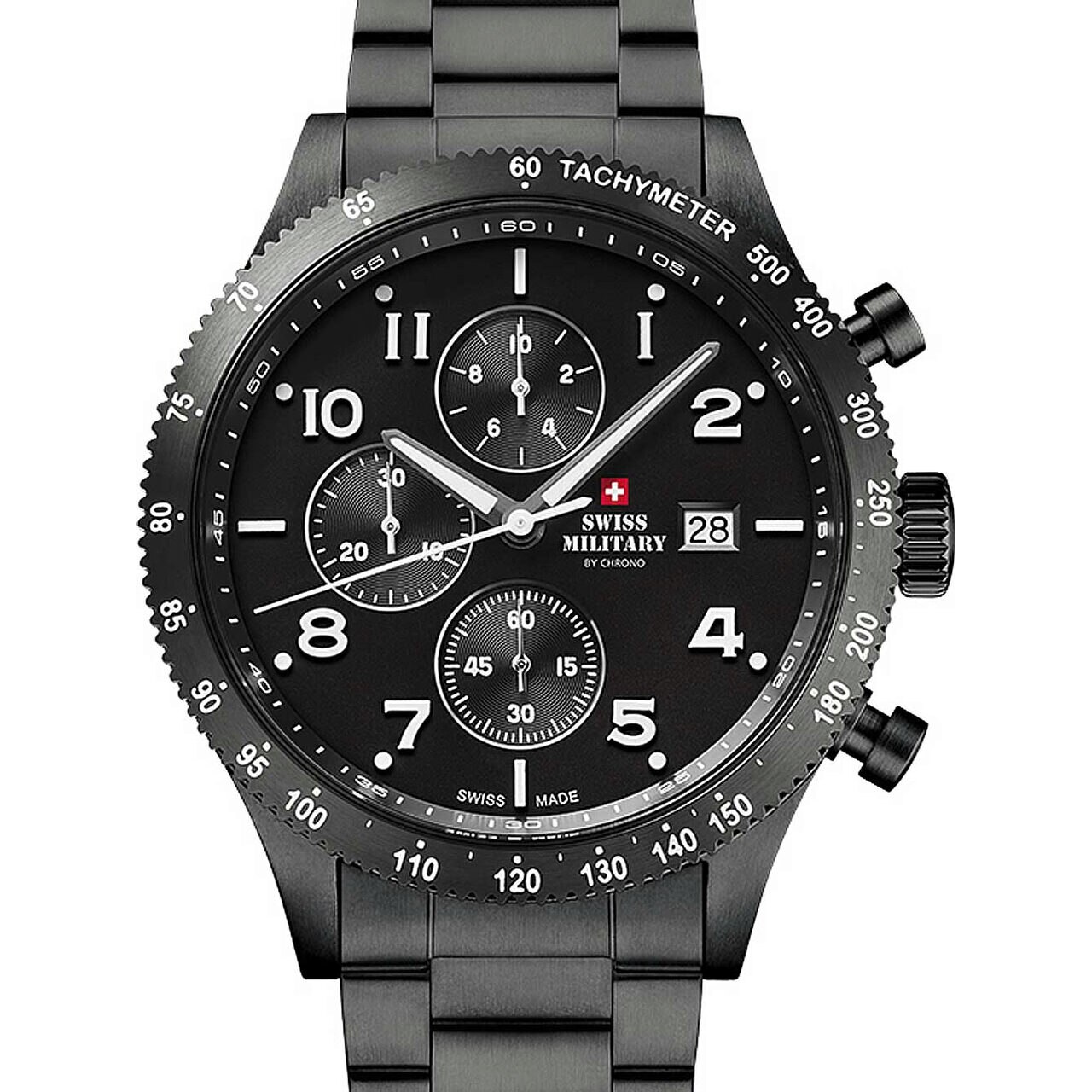 Ceas barbatesc Swiss Military SM34084.03, Quartz, 42mm, 10ATM, Negru