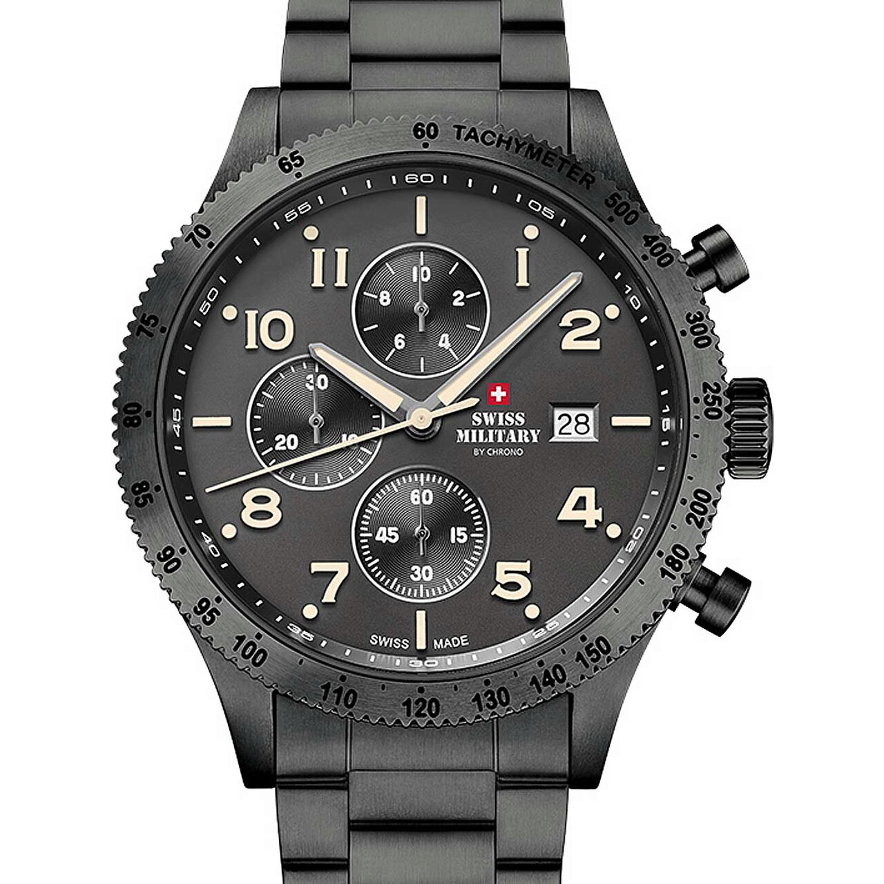 Ceas barbatesc Swiss Military SM34084.04, Quartz, 42mm, 10ATM, Gri
