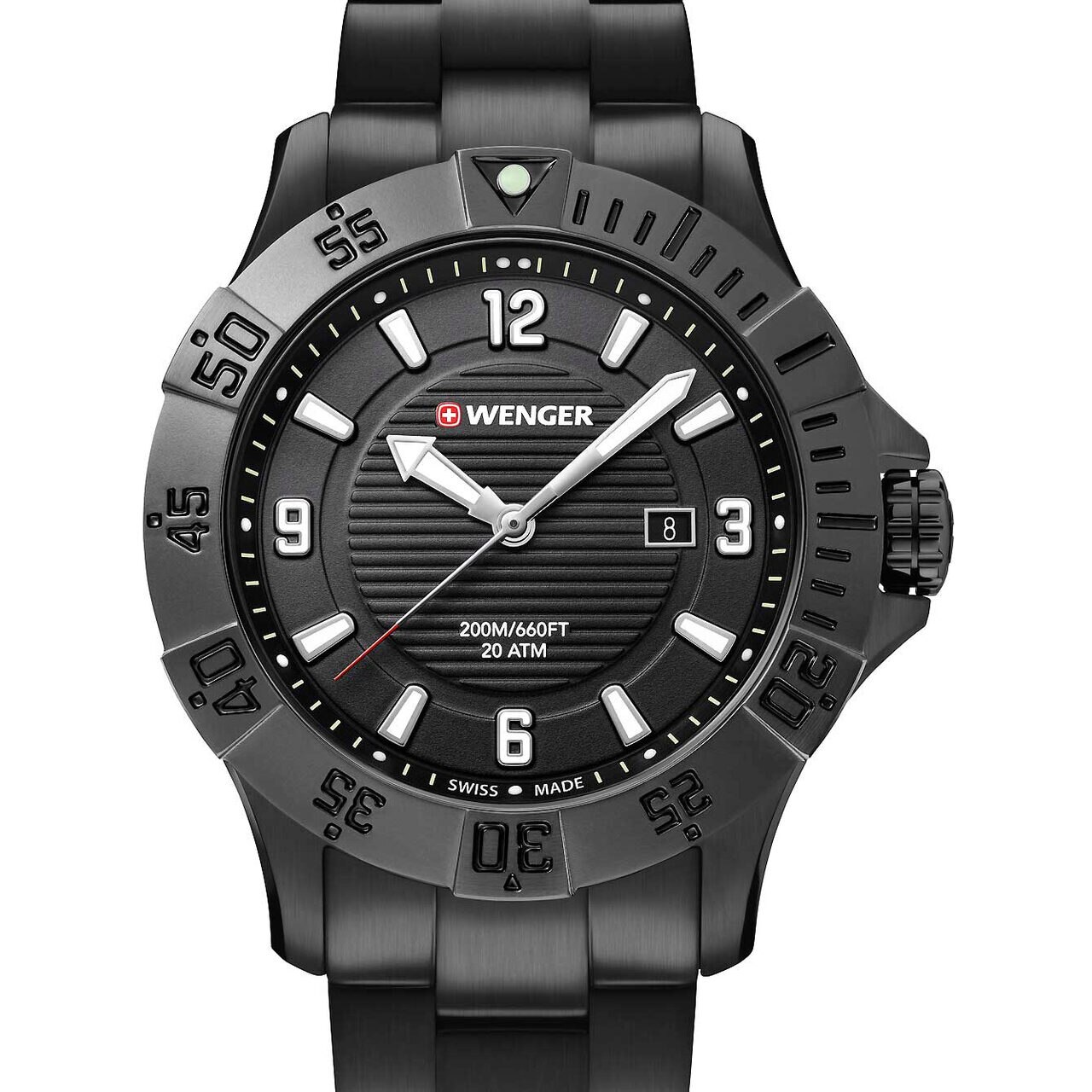 Ceas barbatesc Wenger 01.0641.135, Quartz, 43mm, 20ATM, Negru