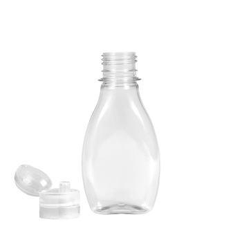 Flacon picatura 100ml transparent oval cu capac 28 flip-top - 301 Flacon picatura 100ml transparent oval cu capac 28 flip-top - 301