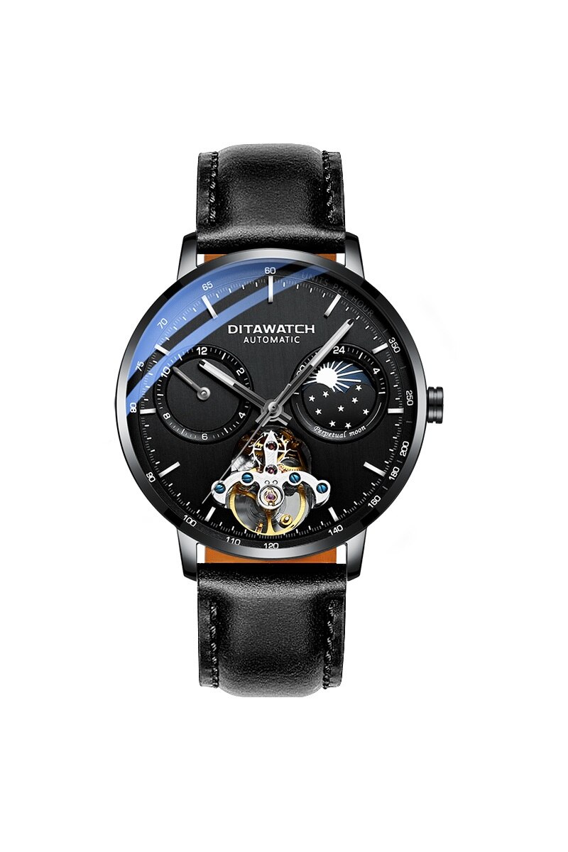 Ceas barbati, DitaWatch, DWB, Piele ecologica, Negru