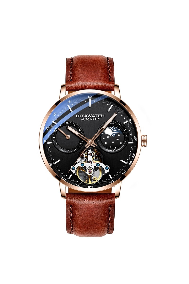 Ceas barbati, DitaWatch, DWB, Piele ecolofica, Maro coniac