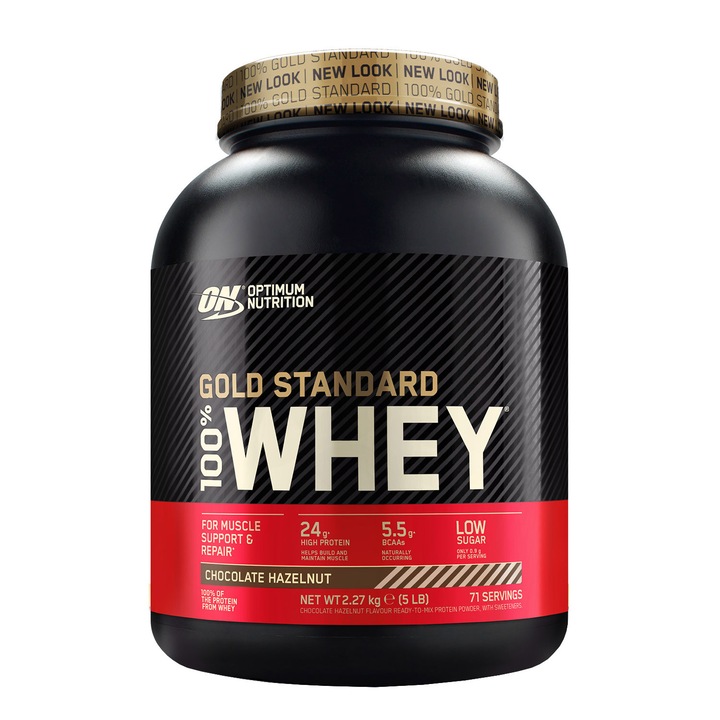 Optimum Nutrition 100% Whey Gold Standard шоколад и лешник 2,270 кг