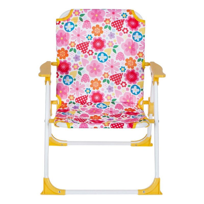 Scaunel pliabil Bibilel, de plaja, model floral, Roz, BBL1684