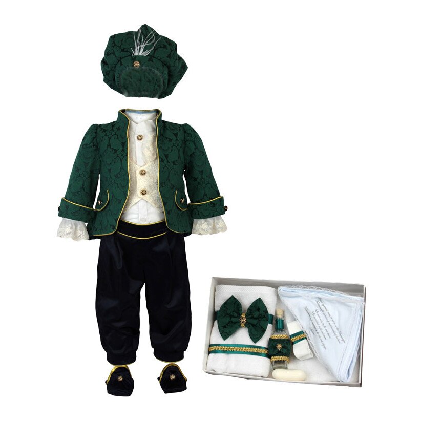 Set botez Regal, doua piese verzi, varsta 3-6 luni