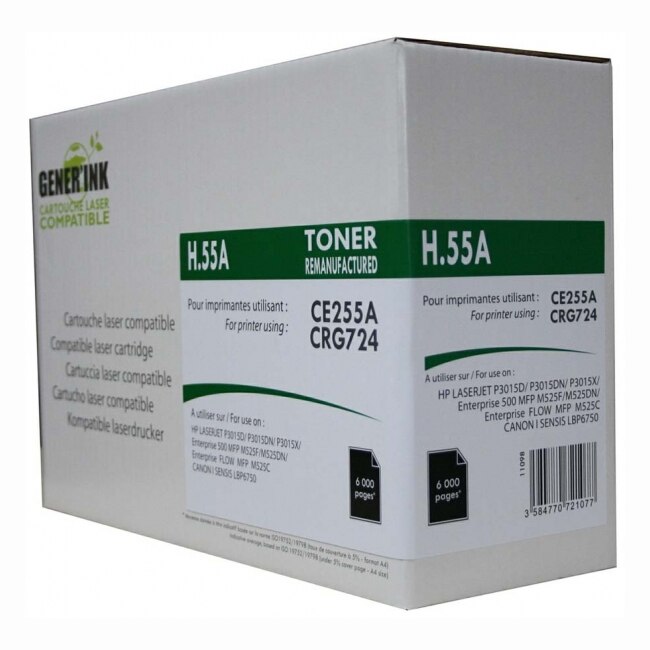 Cartus Toner GENERINK CE255A, HP LJ P3015/ MFP M525 /Canon LBP 6750-CRG-724, 6000k, Negru