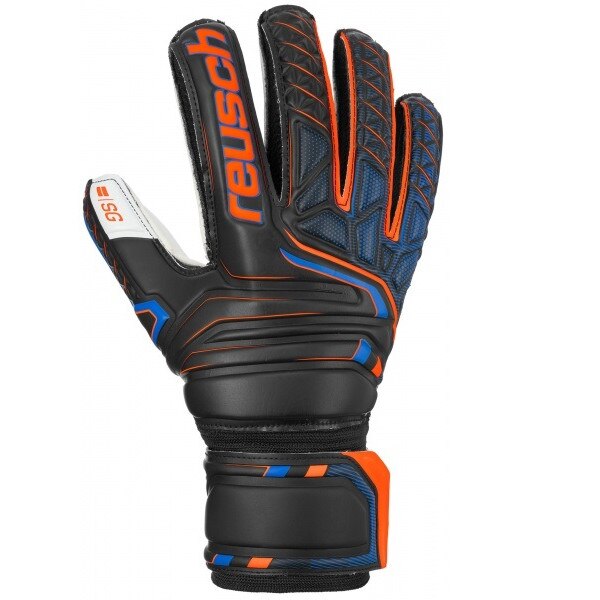 Manusi Portar Reusch Attrakt SG Finger Support, Negru/Portocaliu, Marimea 10