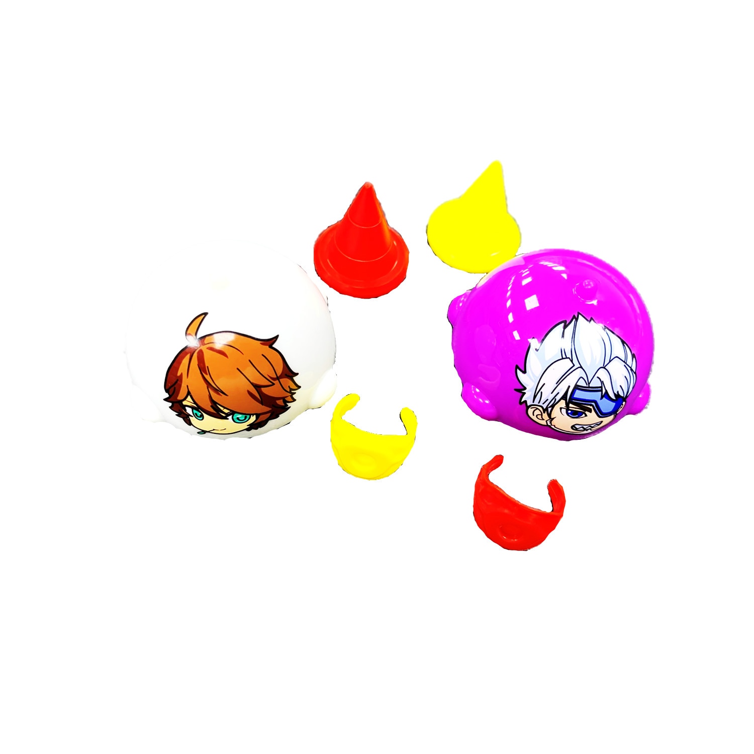 Set 2 bile rotative, alb/roz