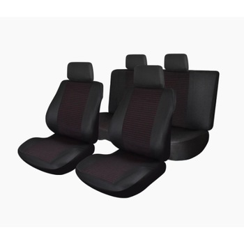 Set huse scaune auto Traffic, Material Textil, 9 piese, SMARTIC®, rosu Set huse scaune auto Traffic, Material Textil, 9 piese, SMARTIC®, rosu