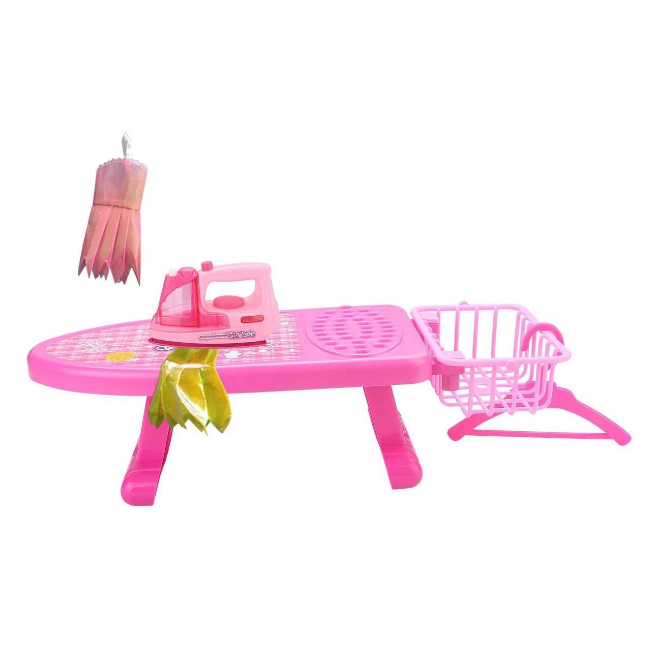 Set complet pentru copii, Zola®, masina de calcat si masa de calcat, cos de rufe, umeras si pulverizator