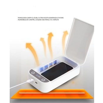 Aparat Sterilizare Tip Cutie Cu Lampa UV-C Pentru Telefon, Chei, Masti Cu Lumina UV Cu Incarcare Wireless Pentru Telefon , Fast Wireless Chargers ,Model H10 Aparat Sterilizare Tip Cutie Cu Lampa UV-C Pentru Telefon, Chei, Masti Cu Lumina UV Cu Incarcare Wireless Pentru Telefon , Fast Wireless Chargers ,Model H10