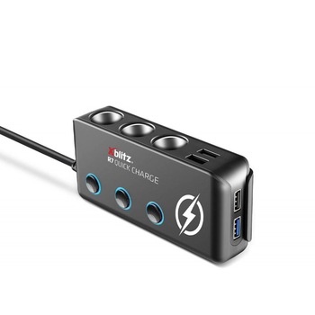 Splitter bricheta auto, Xblitz R7 Quick Charge, 12V - 24V, USB QC3.0, Negru Splitter bricheta auto, Xblitz R7 Quick Charge, 12V - 24V, USB QC3.0, Negru