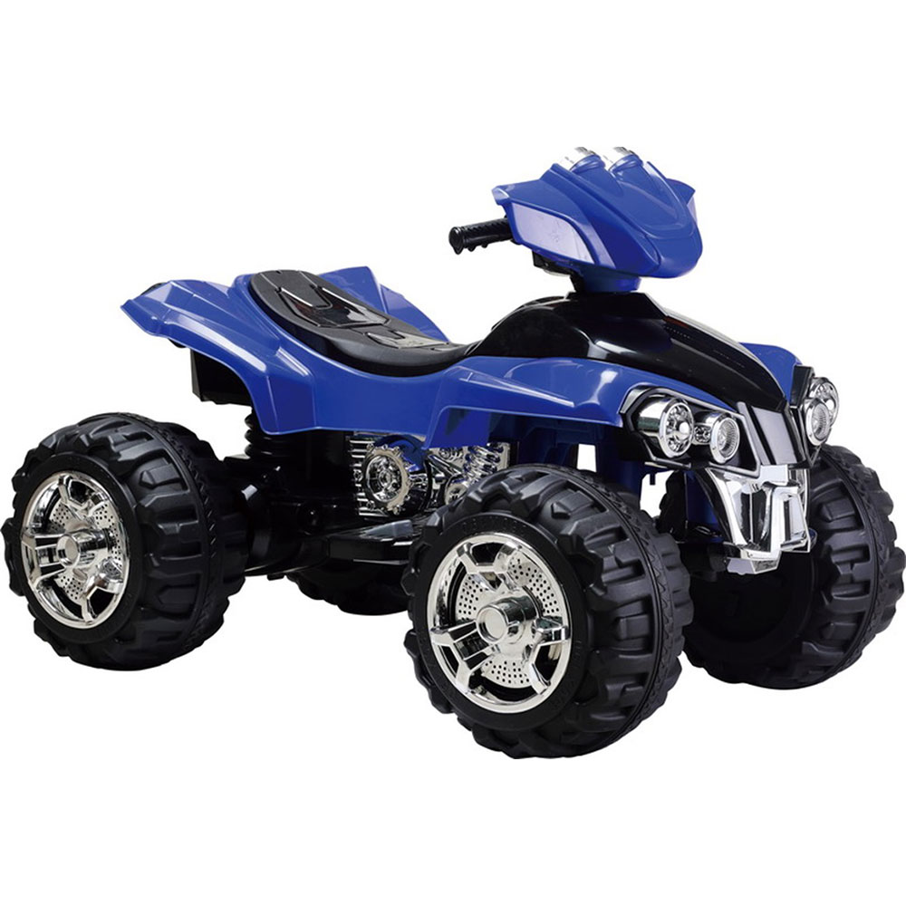 ATV BO RSpeed, 2 viteze, telecomanda, lumini fata si spate, roti mari, doua motoare 2x35W, sustine pana la 30 kg, sunete, albastru, 108 x 76 x 78 cm