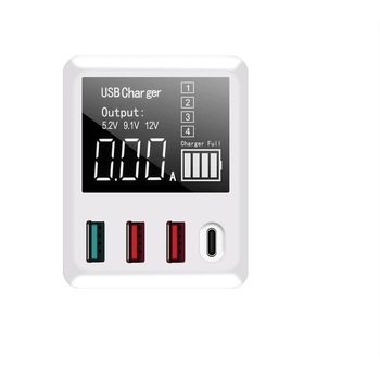 Incarcator cu 3 porturi USB, PD port USB C FAST CHARGE, 40W, display LED, PD232 Incarcator cu 3 porturi USB, PD port USB C FAST CHARGE, 40W, display LED, PD232