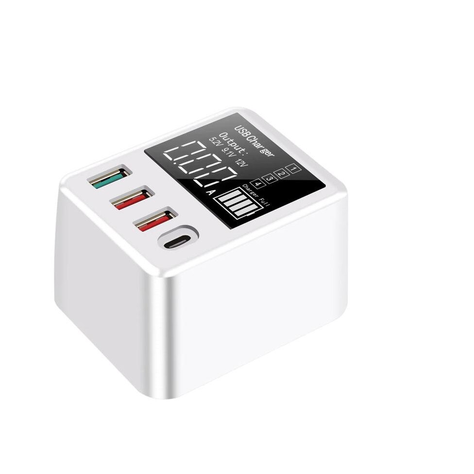 Incarcator cu 3 porturi USB, quick charge 40W, display LED, PD231