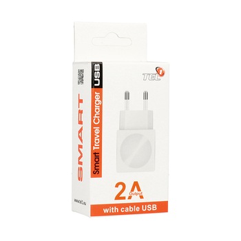 Incarcator retea Tel1 2A 1 X USB + cablu lightning 1 m ,Alb Incarcator retea Tel1 2A 1 X USB + cablu lightning 1 m ,Alb