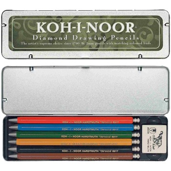 Set 6 creioane mecanice Koh-I-Noor 2mm Set 6 creioane mecanice Koh-I-Noor 2mm