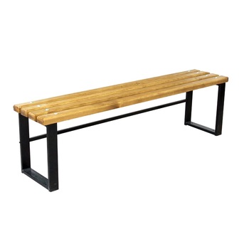 Banca simpla pentru gradina, fara spatar, 3 locuri, metal + lemn, 160 x 34 x 44 cm Banca simpla pentru gradina, fara spatar, 3 locuri, metal + lemn, 160 x 34 x 44 cm