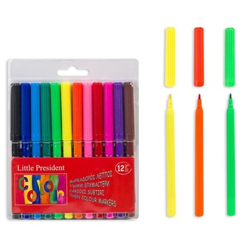 Carioci colorate, Zola®, 12 bucati, subtiri, diferite culori Carioci colorate, Zola®, 12 bucati, subtiri, diferite culori