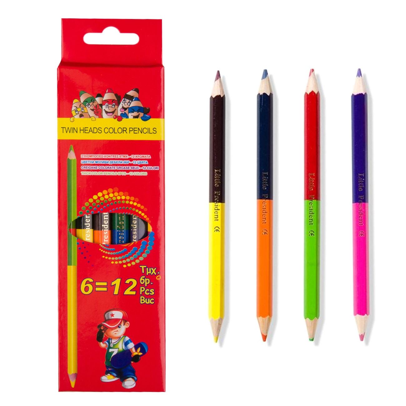 Creioane colorate, Zola®, 6 bucati, 12 culori