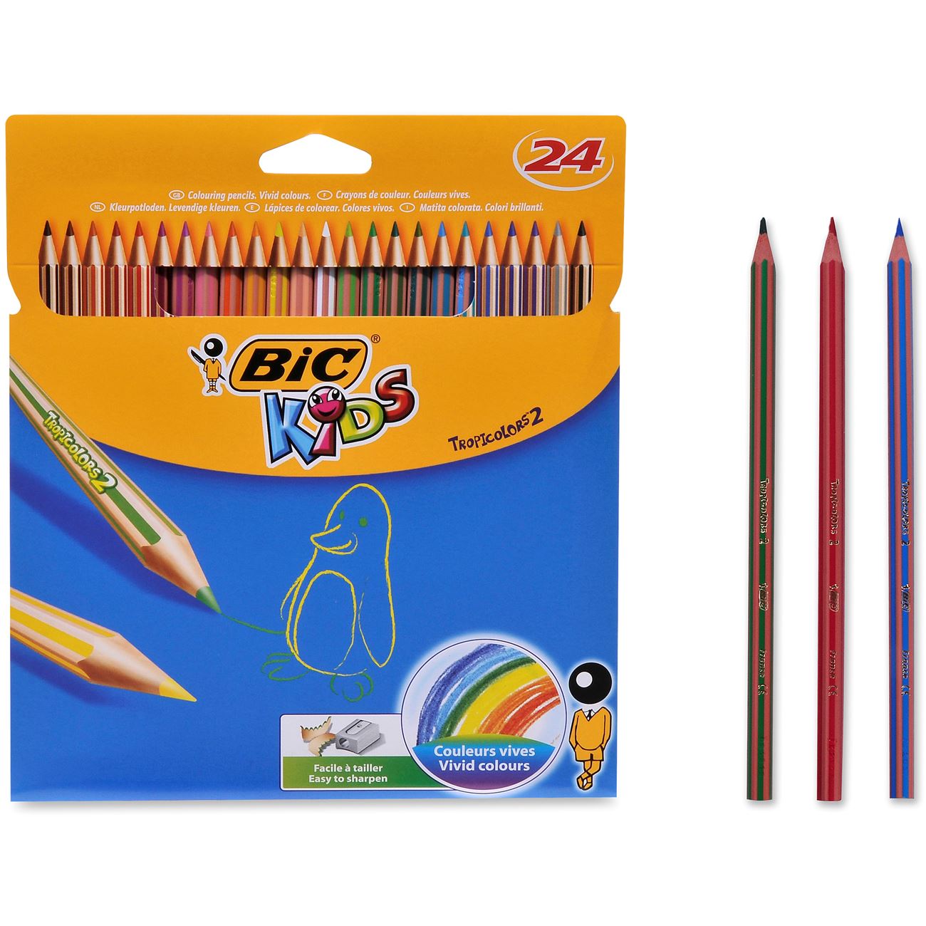 Creioane colorate, Bic, 24 bucati, diferite culori