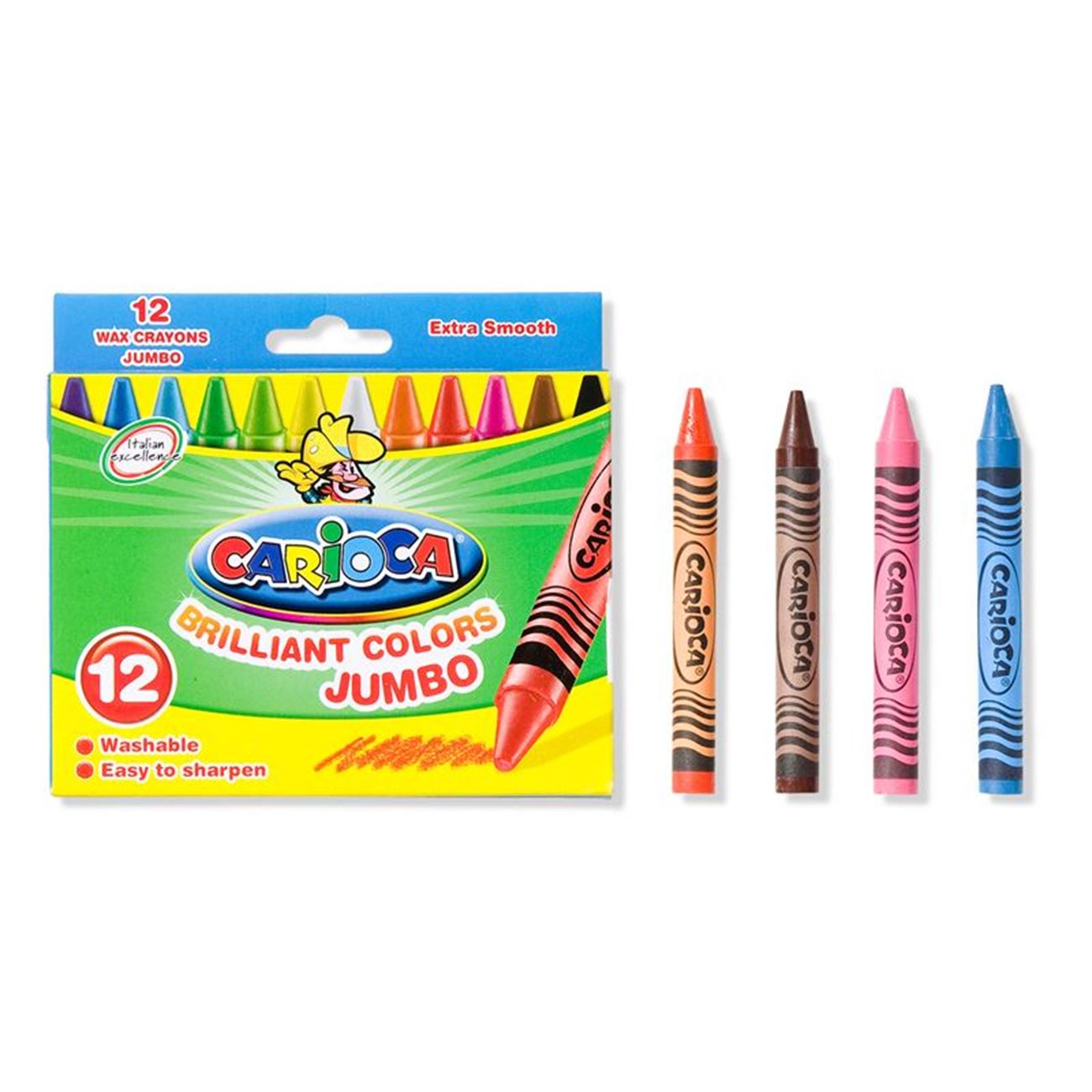 Creioane colorate, Zola®, din ceara, 12 bucati, diferite culori