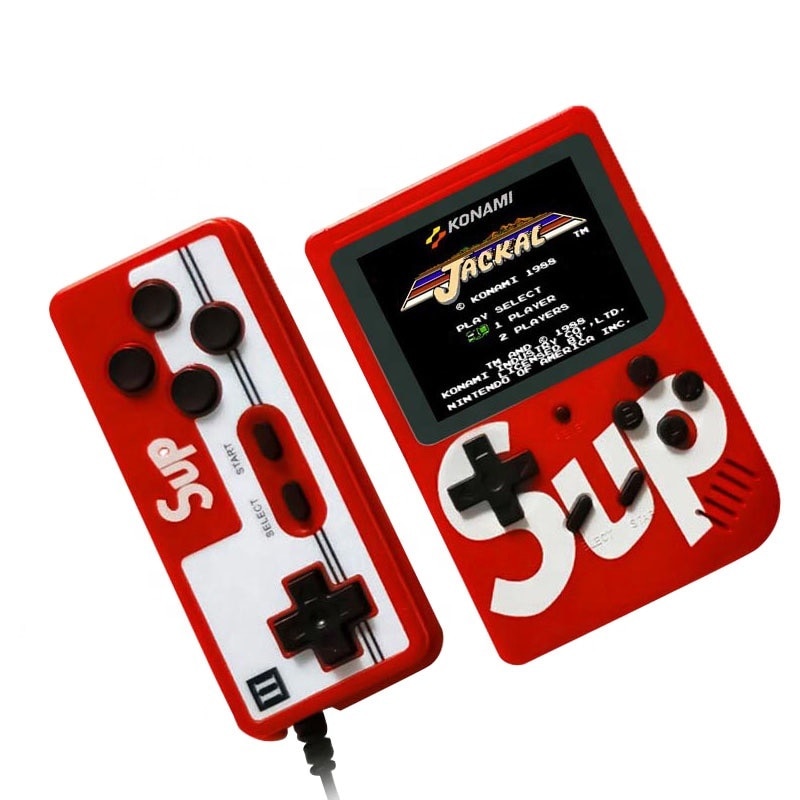 Gameboy cu 400 de jocuri, multiplayer, 2v2, Retro FC, video prezentare, compatibil TV, portabil, retro, rosu