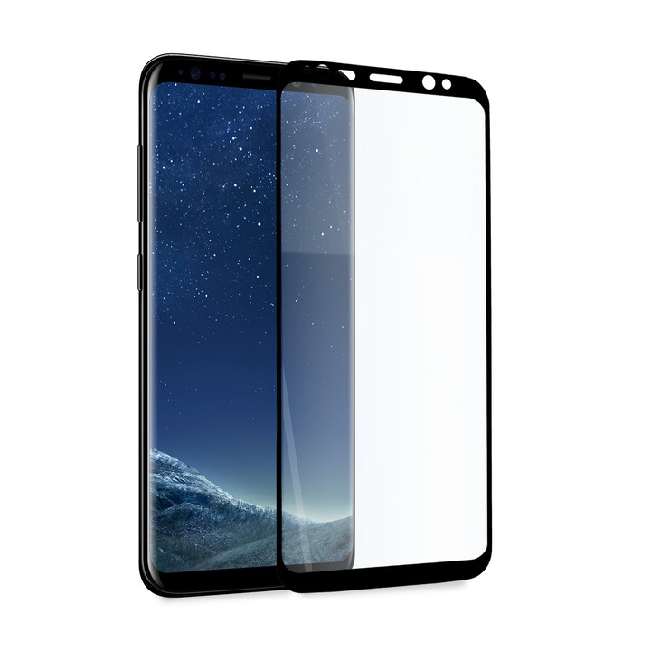 9D Иновативен Стъклен Протектор Tempered Glass за Samsung Galaxy S8 Plus, Full Glue, Full Cover, Черен